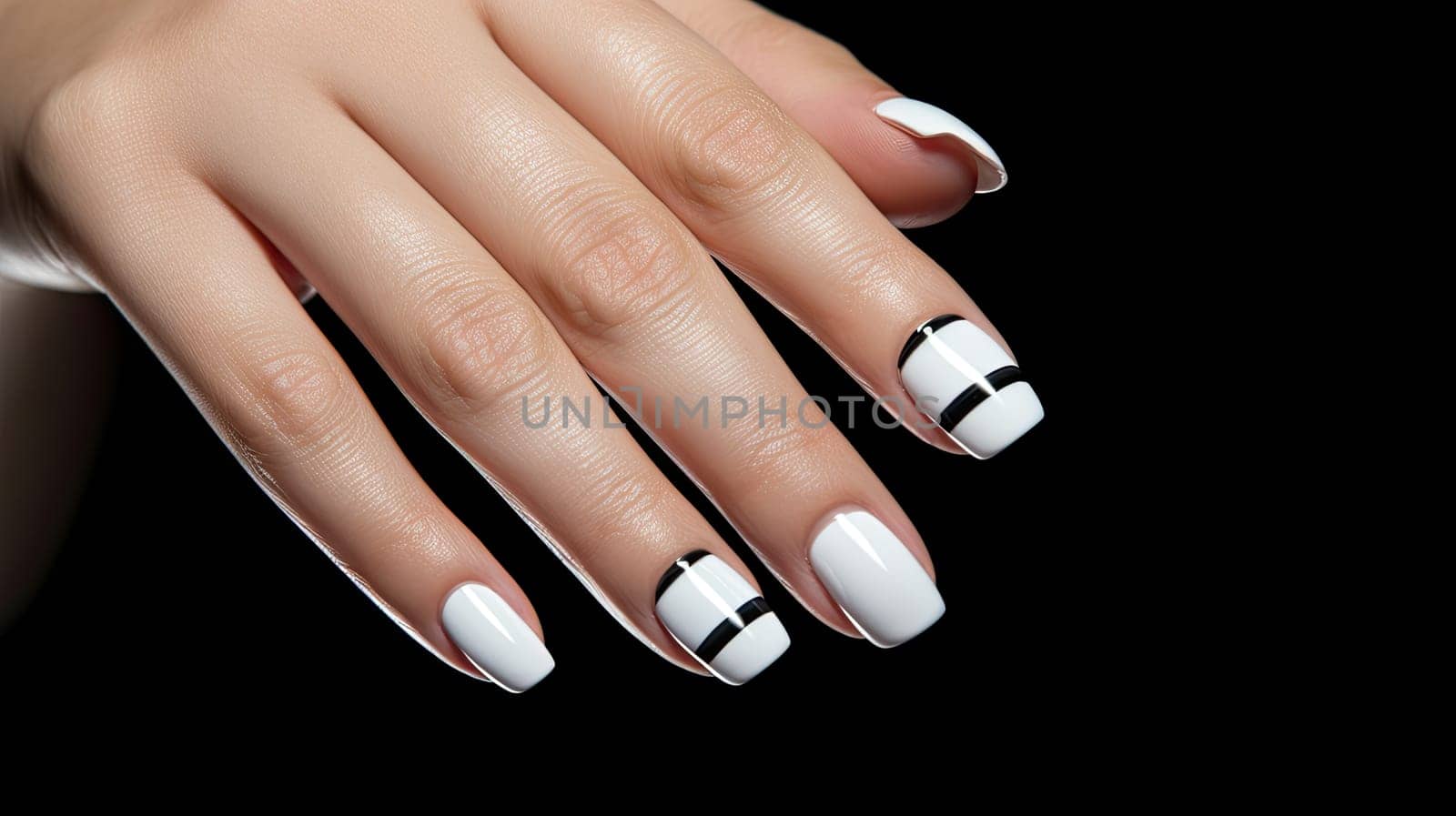 Beautiful nude manicure. Nail design. Manicure with gel polish. of the hands by AnatoliiFoto