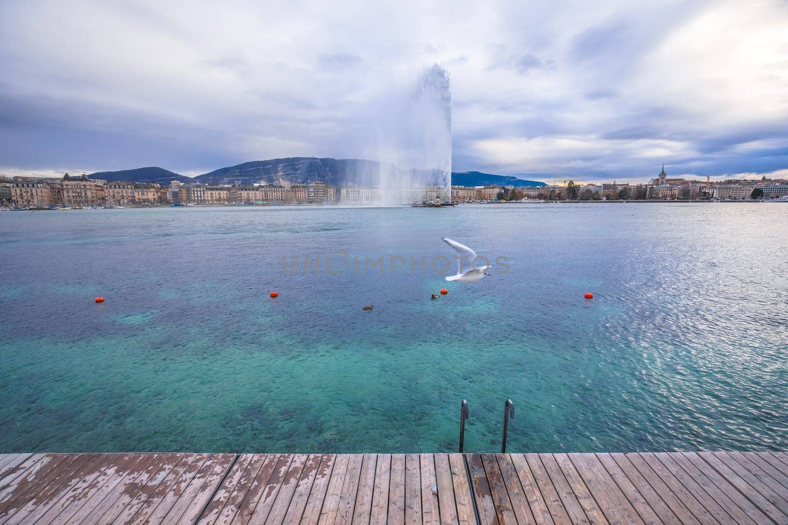 City of Geneva Lac Leman waterfront scenic view by xbrchx