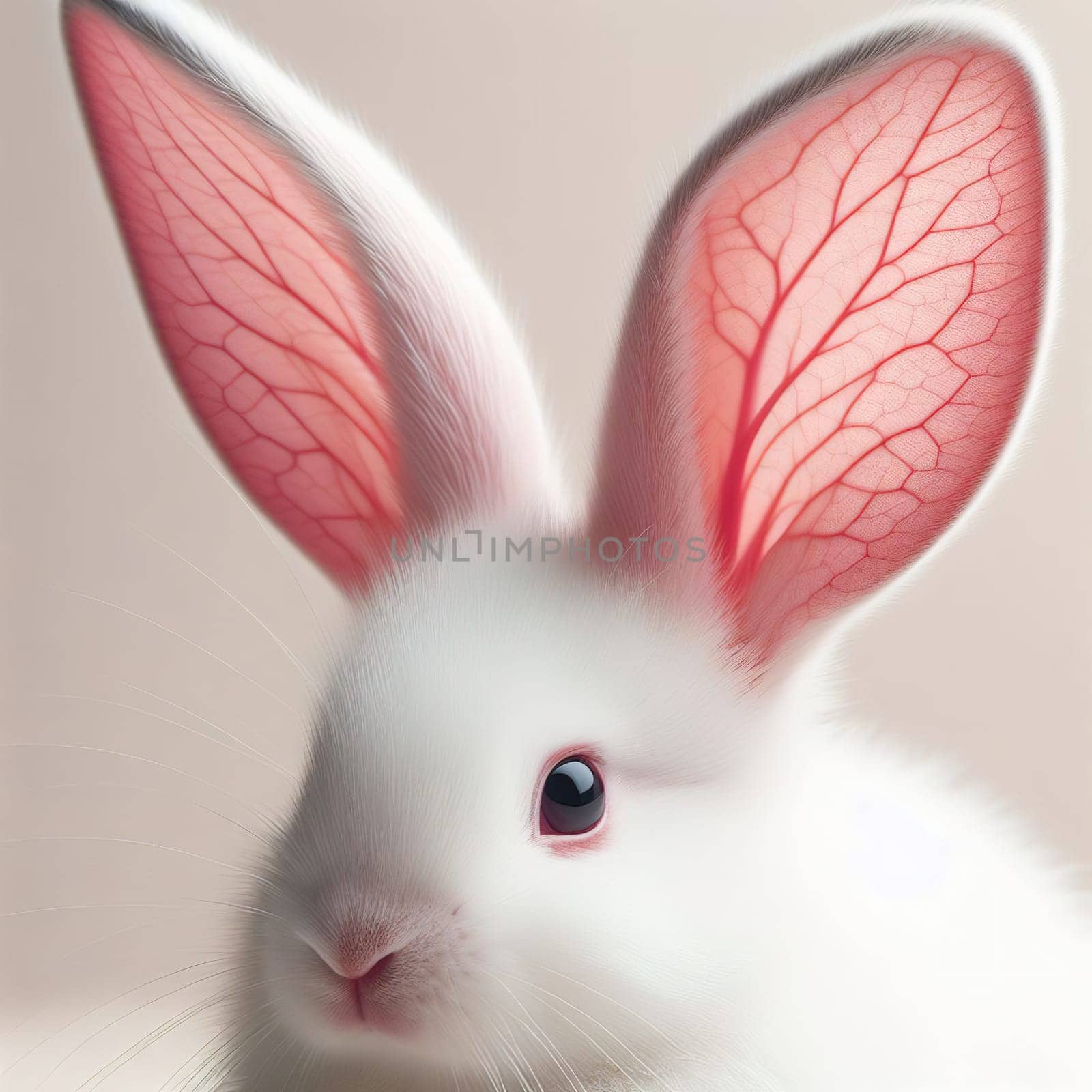 Rabbit ears, close-up. Generative AI by gordiza