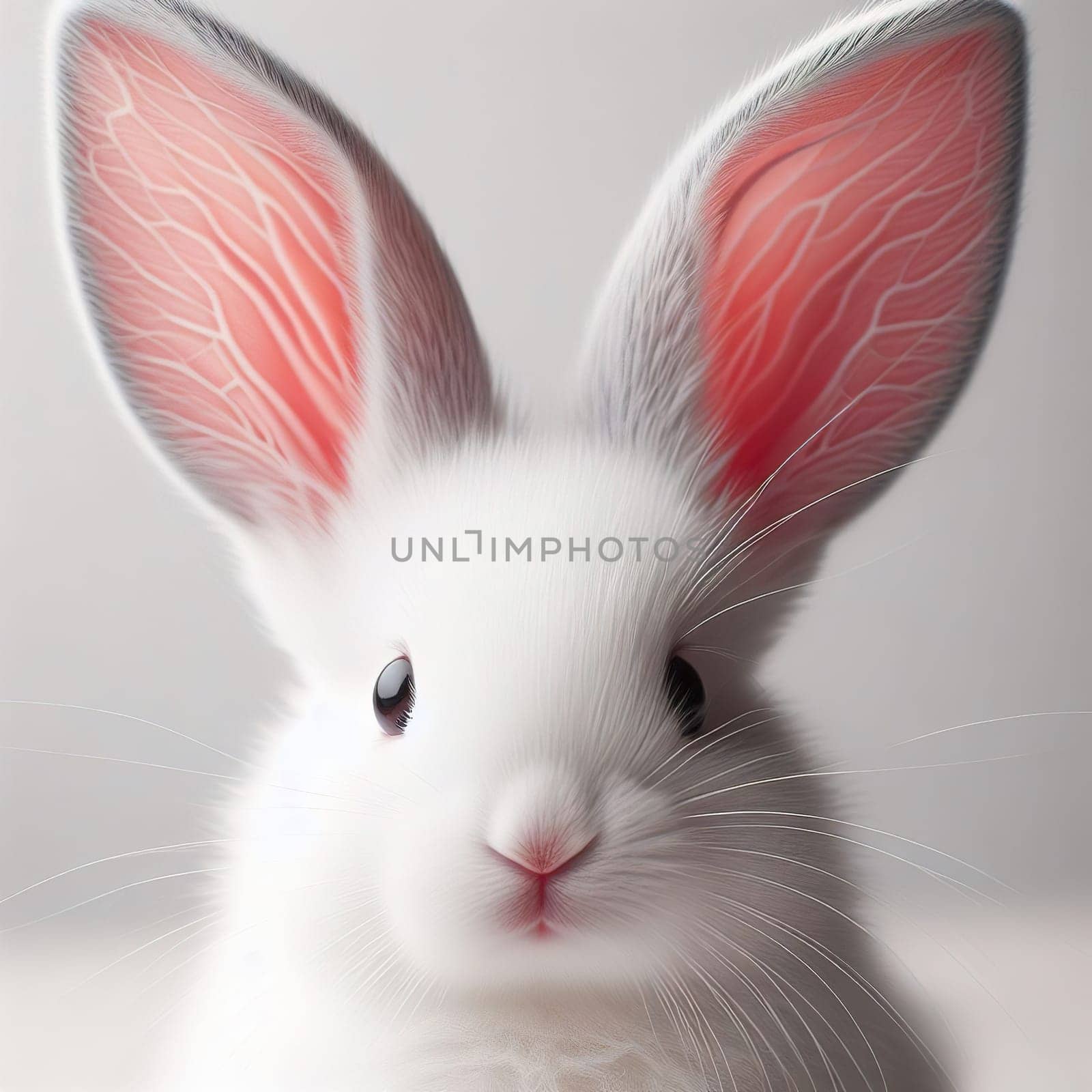 Rabbit ears, close-up. Generative AI by gordiza