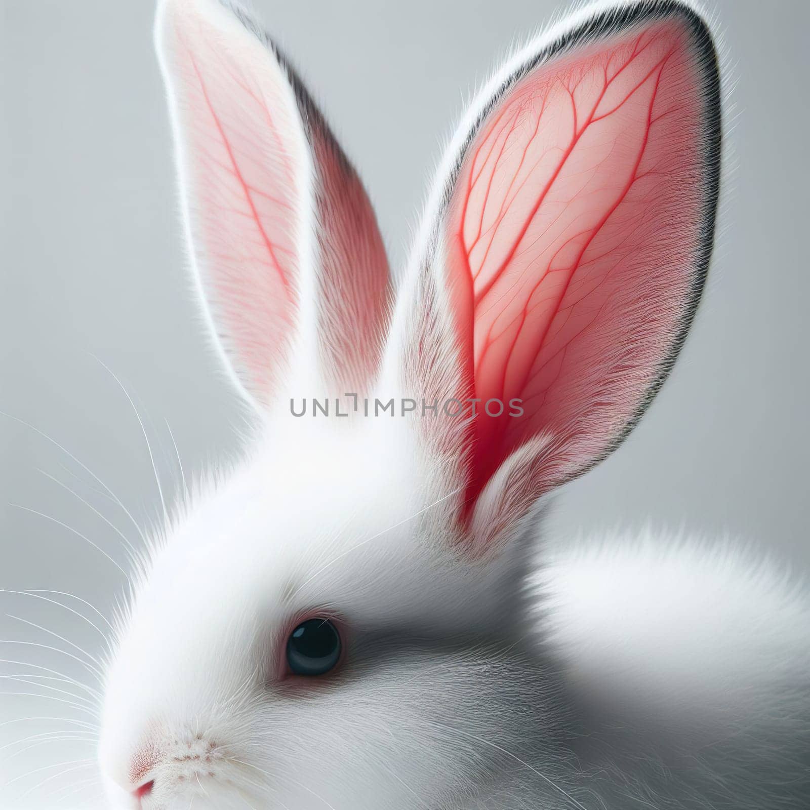 Rabbit ears, close-up. Generative AI by gordiza