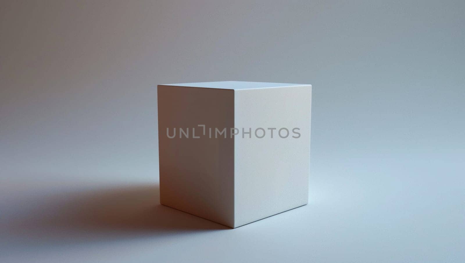 3D white cube on white background. Beautiful element with shadows. by Sneznyj