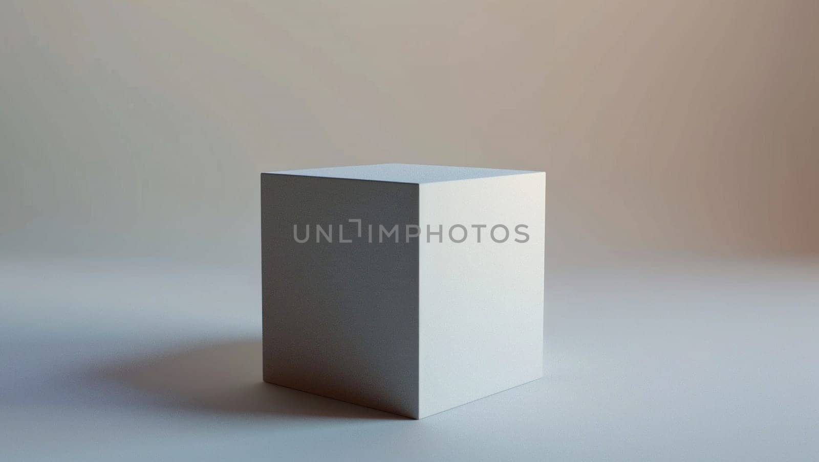 3D white cube on white background. Beautiful element with shadows. by Sneznyj