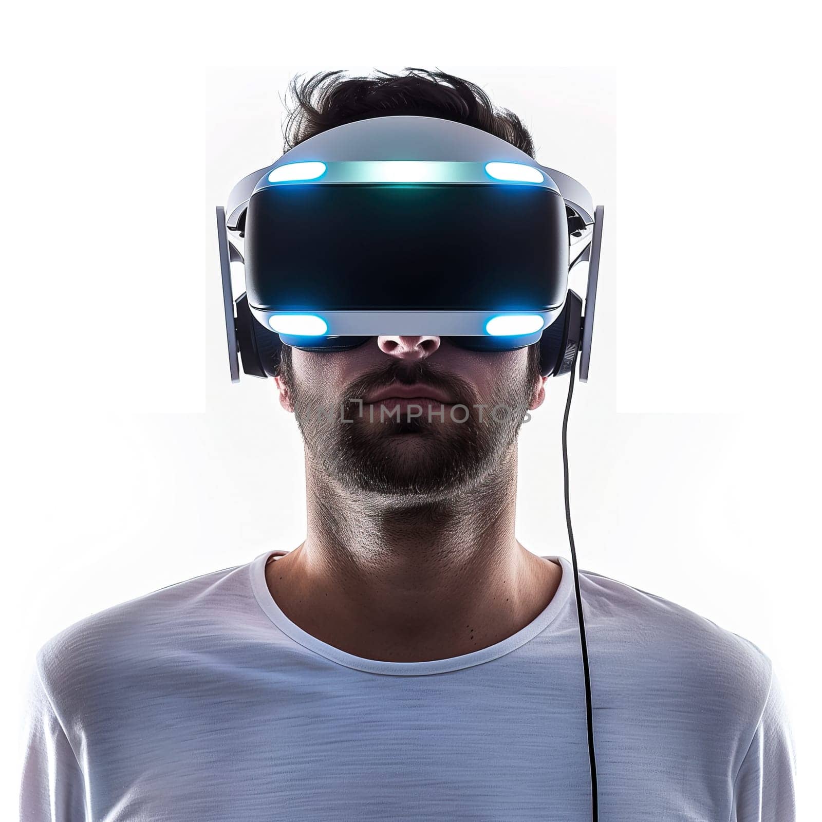 Man in virtual reality glasses ai generated image
