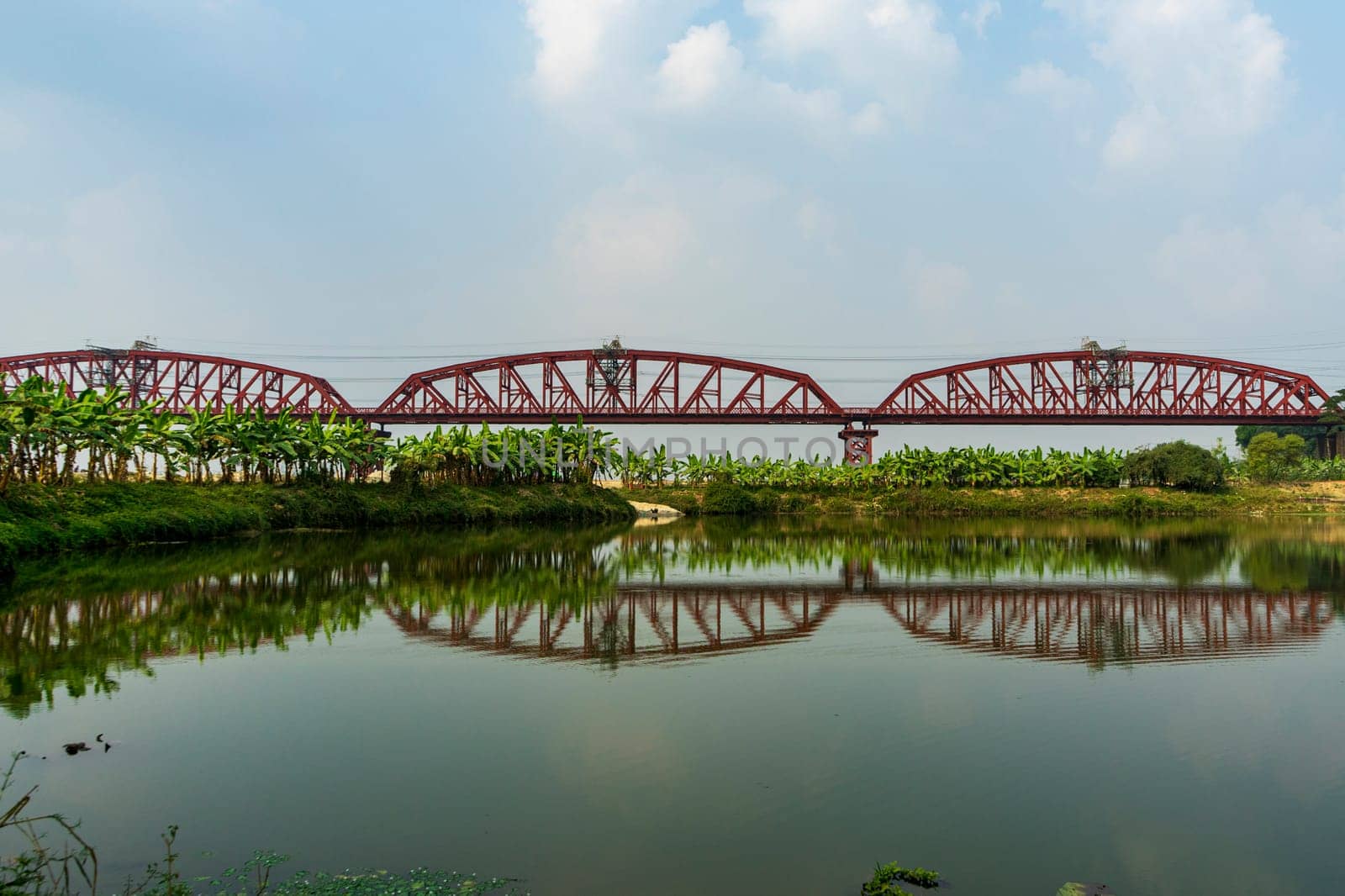 Hardinge Bridge steel railway truss bridge over the Padma River, Bangladesh. by paca-waca