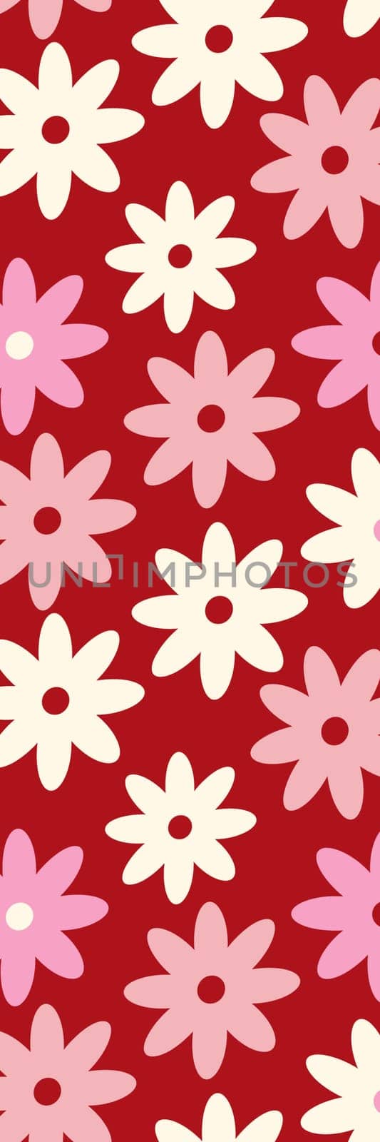 Red floral cute printable bookmark with spring flowers