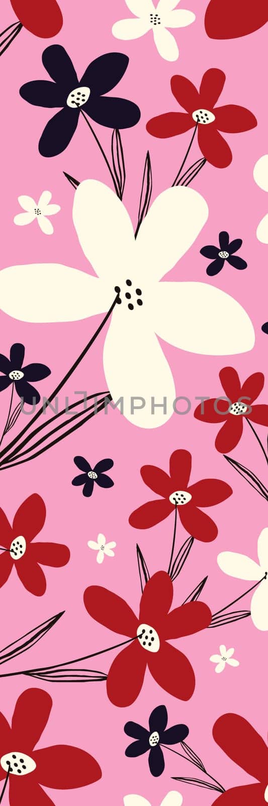 pink floral cute printable bookmark with spring flowers