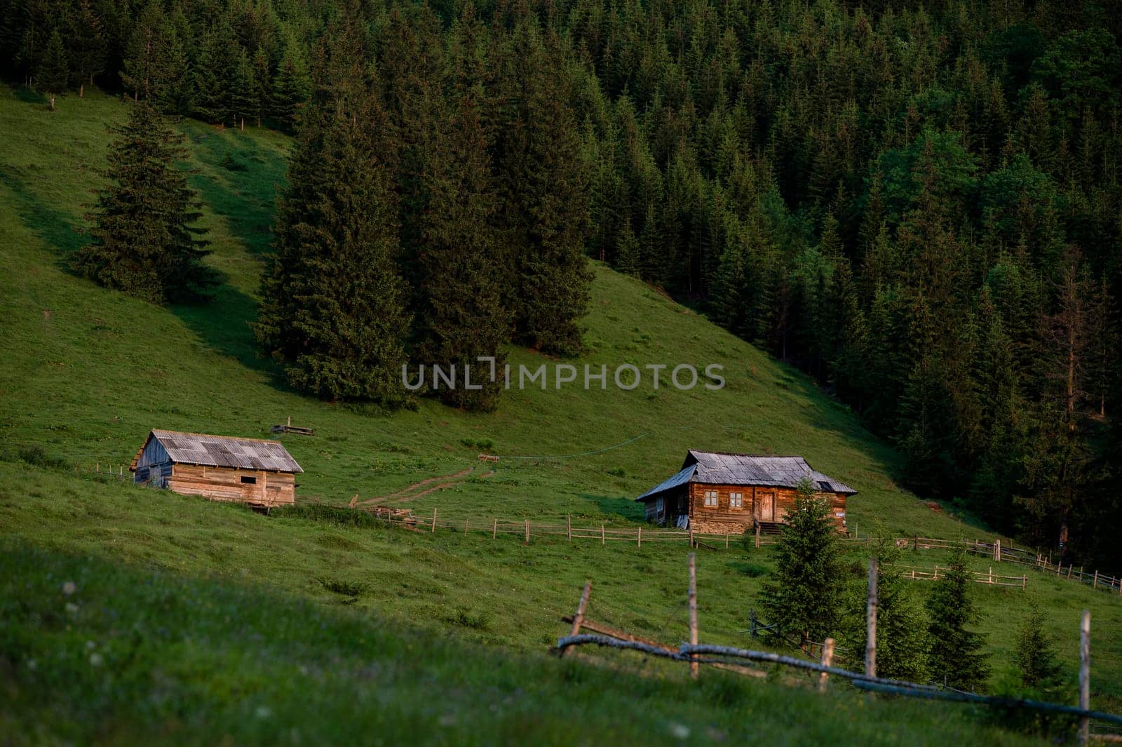 Houses in the mountains for farmers. Sheep cheese factory. by Niko_Cingaryuk
