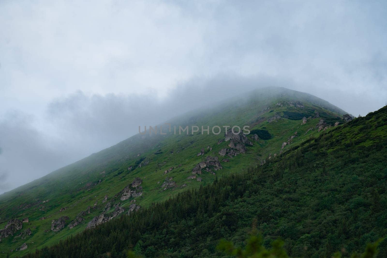 The peak of Mount Ukhaty Kamin in the Carpathian Mountains. by Niko_Cingaryuk
