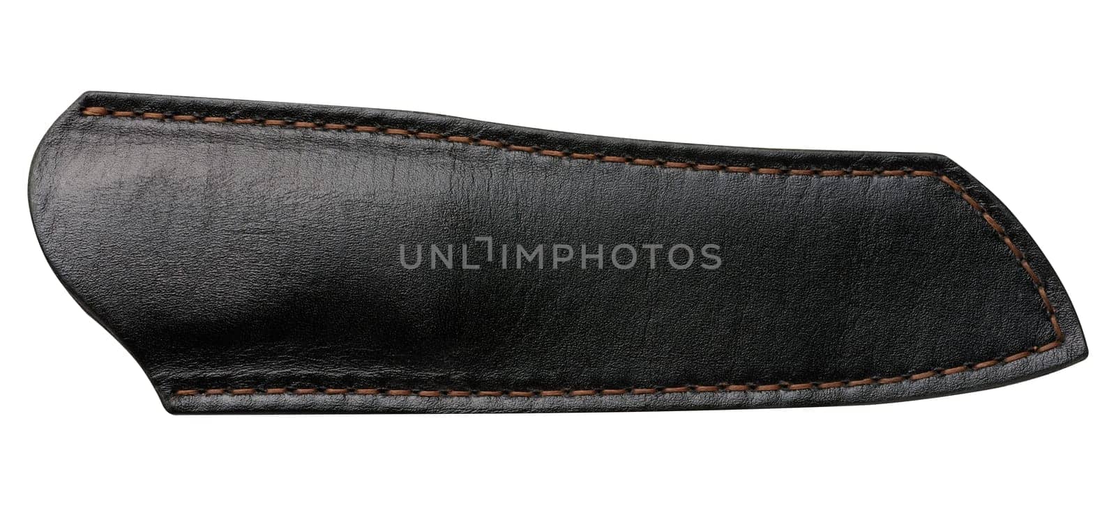 Black leather sheath for a knife on a white isolated background by ndanko