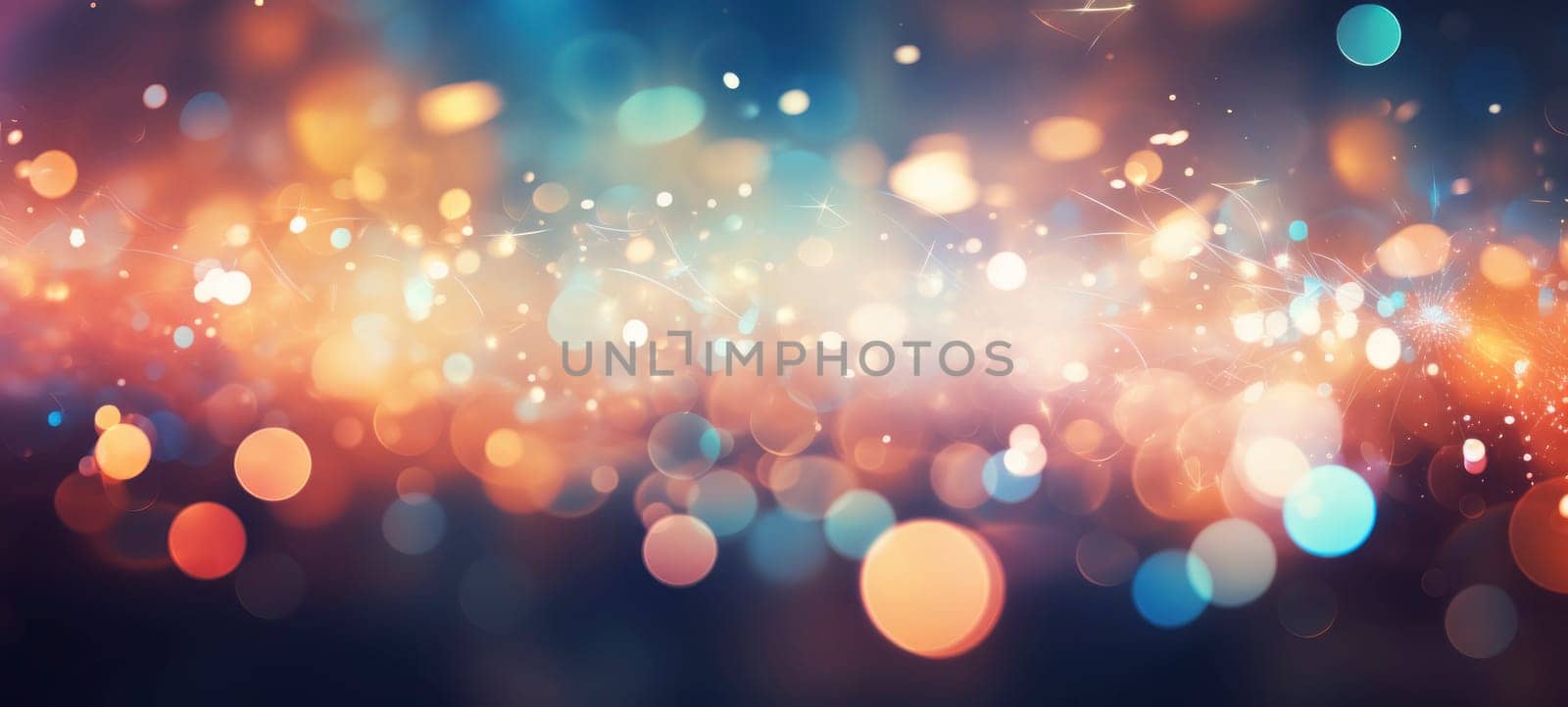 Abstract Blue and Red Bokeh Light Background by andreyz