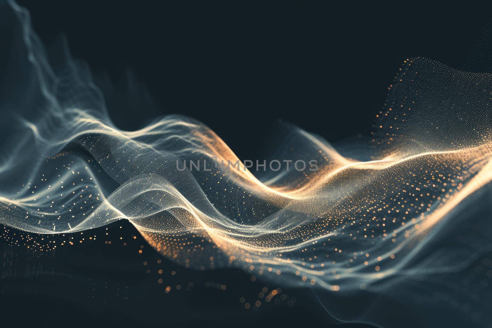 Abstract Golden Particle Wave Flow AIG41 by biancoblue
