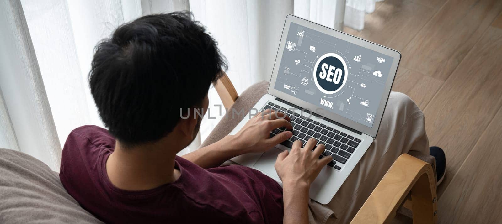 SEO search engine optimization for modish e-commerce and online retail business showing on computer screen
