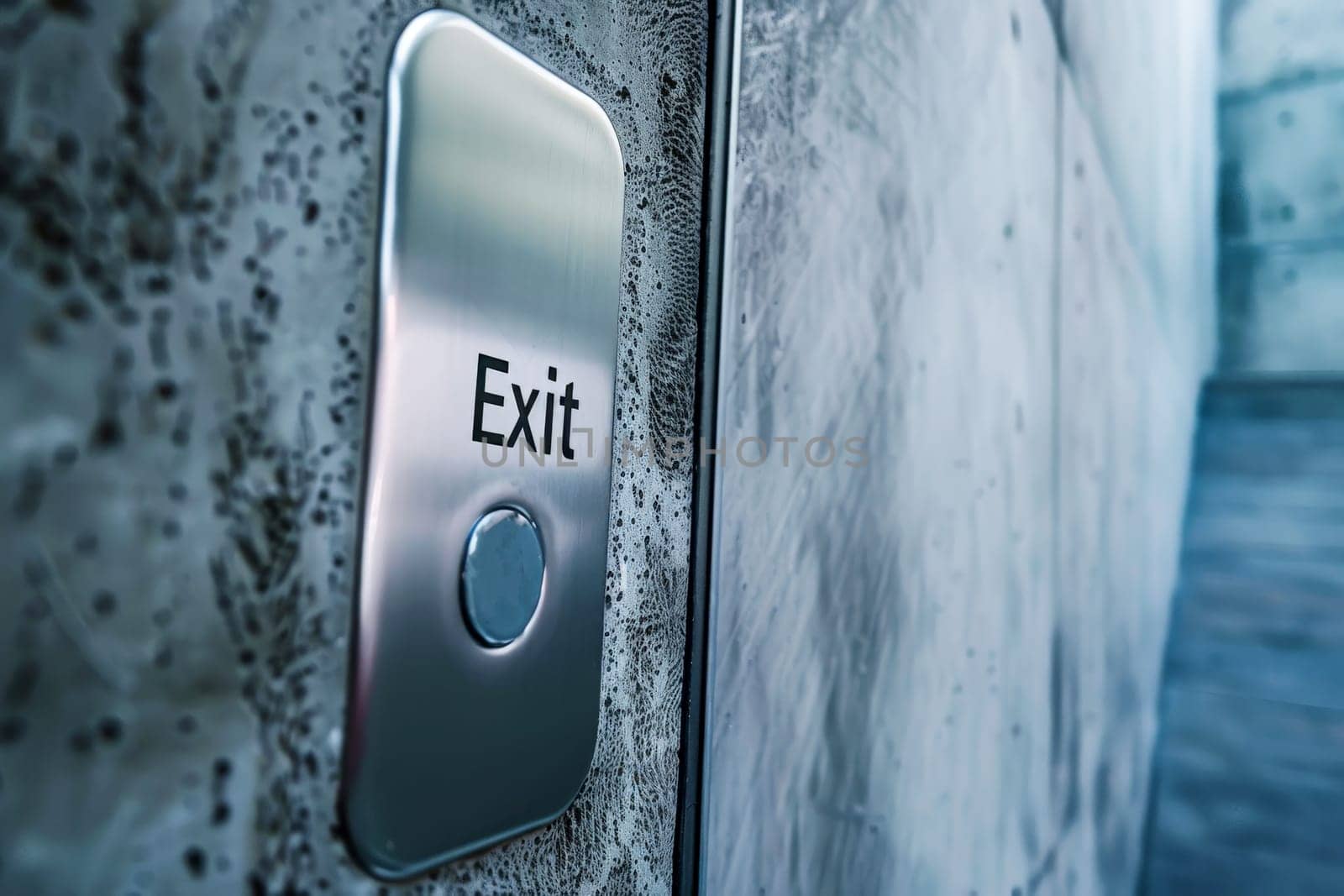 stainless metallic push button for exit .ai generative.