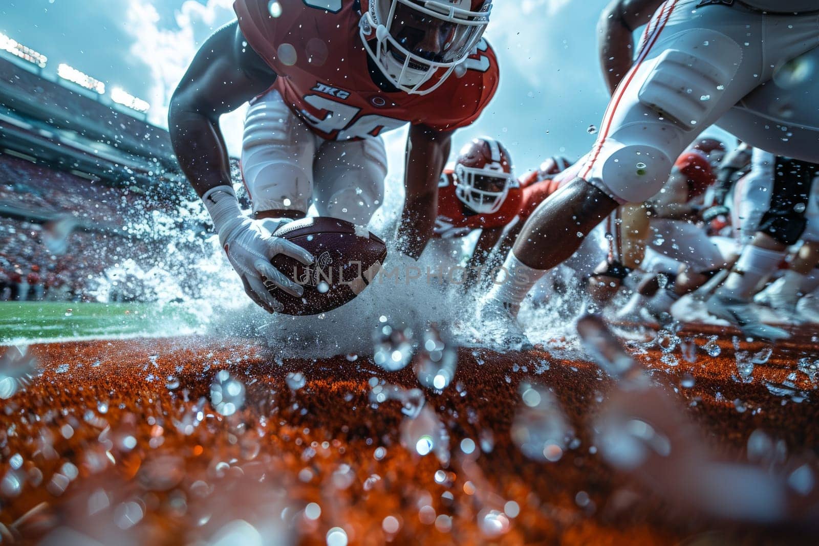 American football Sport wallpaper, action shot in American football game.