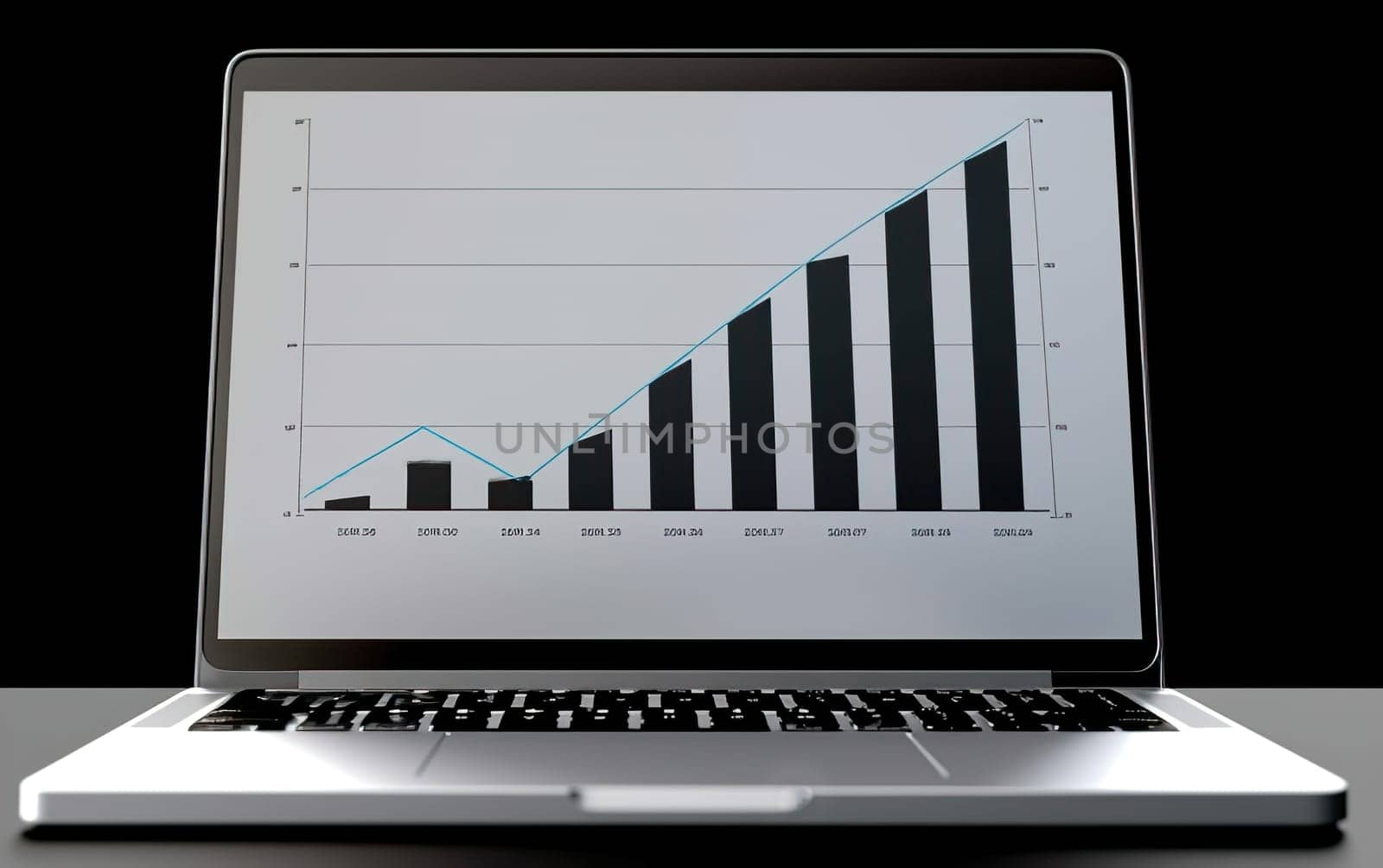 Abstract creative financial graph on modern laptop screen, forex and investment concept. by Jyliana