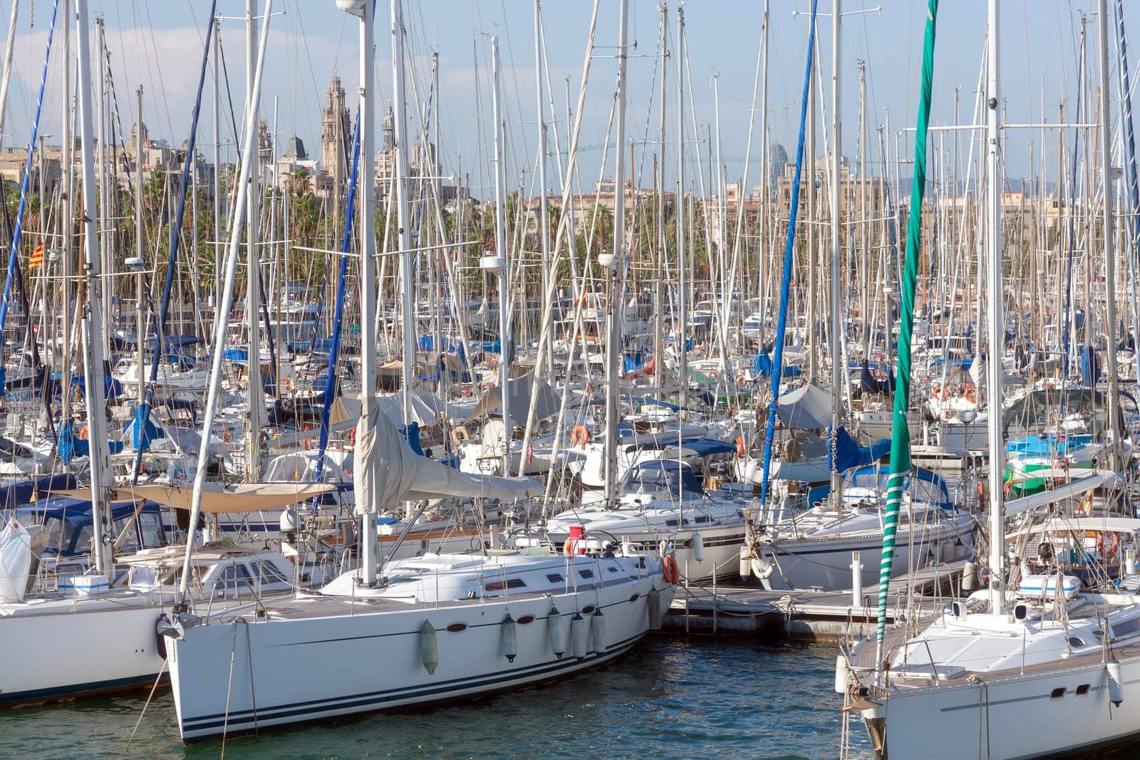 Yachts and boats in the Port of Barcelona