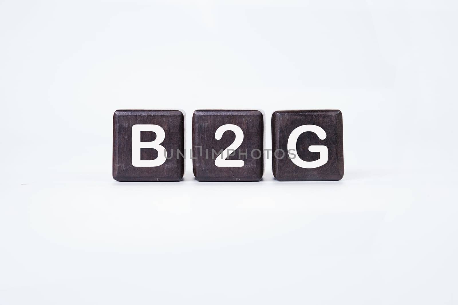 The word B2G on cubes on a white background. Business to government header