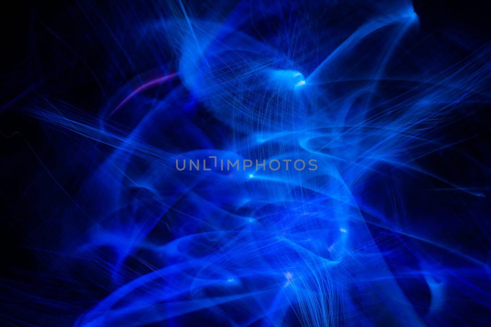 Blue Light wave of energy explosion with elegant glowing lines. Abstract technology background. by PaulCarr