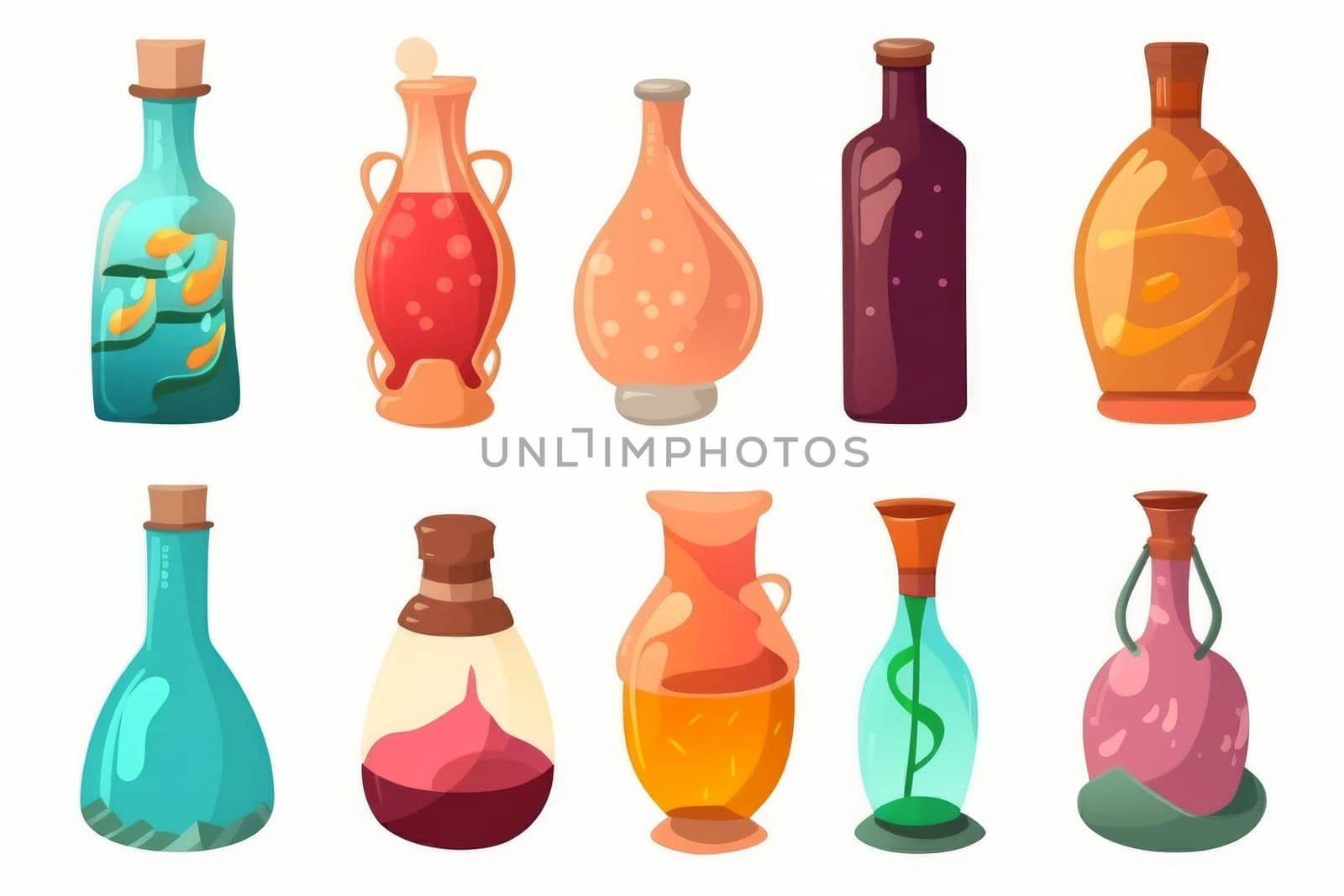Magic game glass potion set by ylivdesign