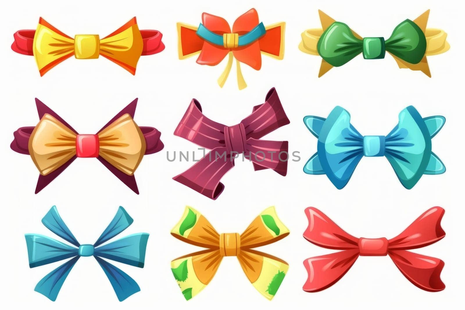 Best bow game cartoon set isolated on white background. Generate Ai