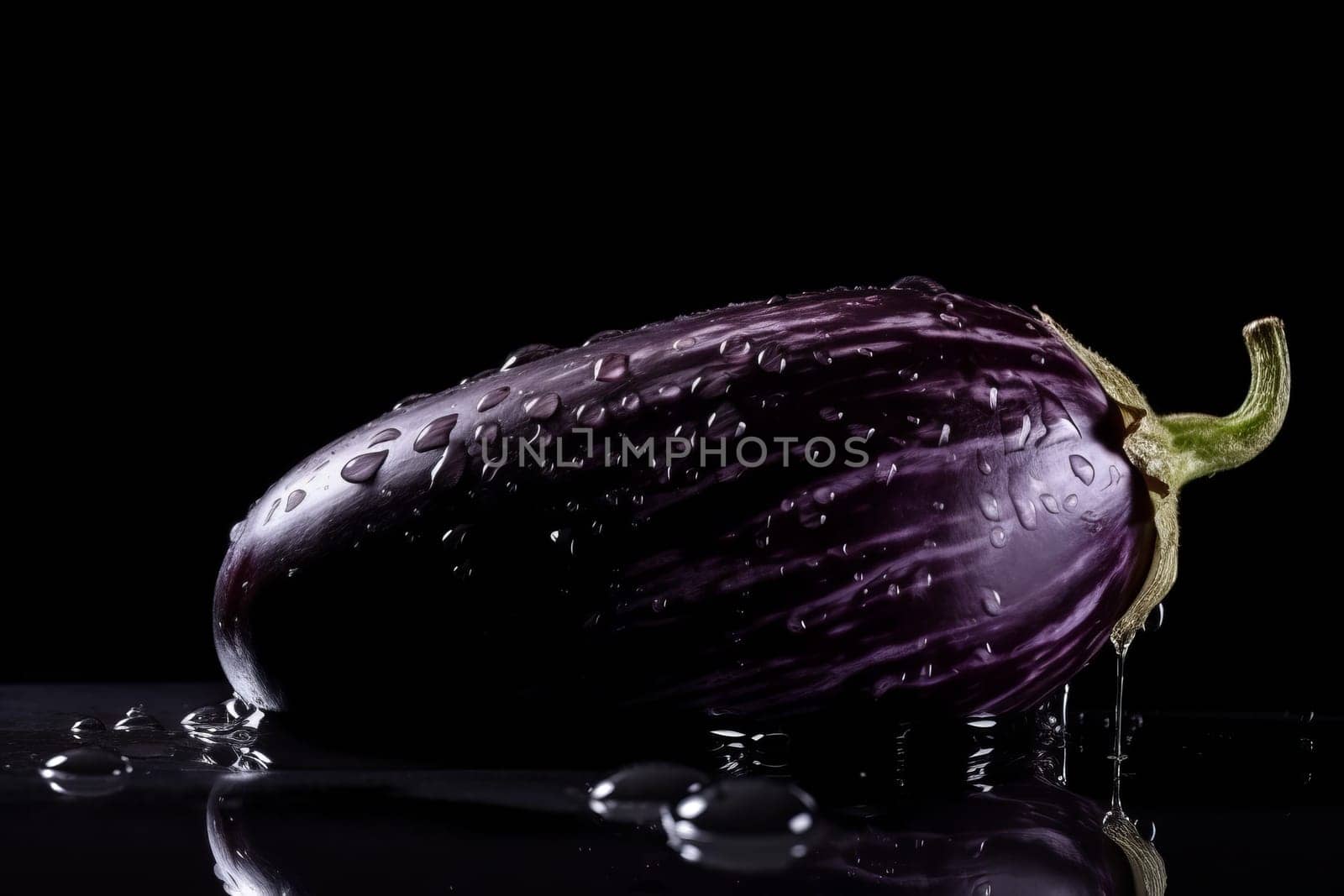 Eggplant on black background by ylivdesign