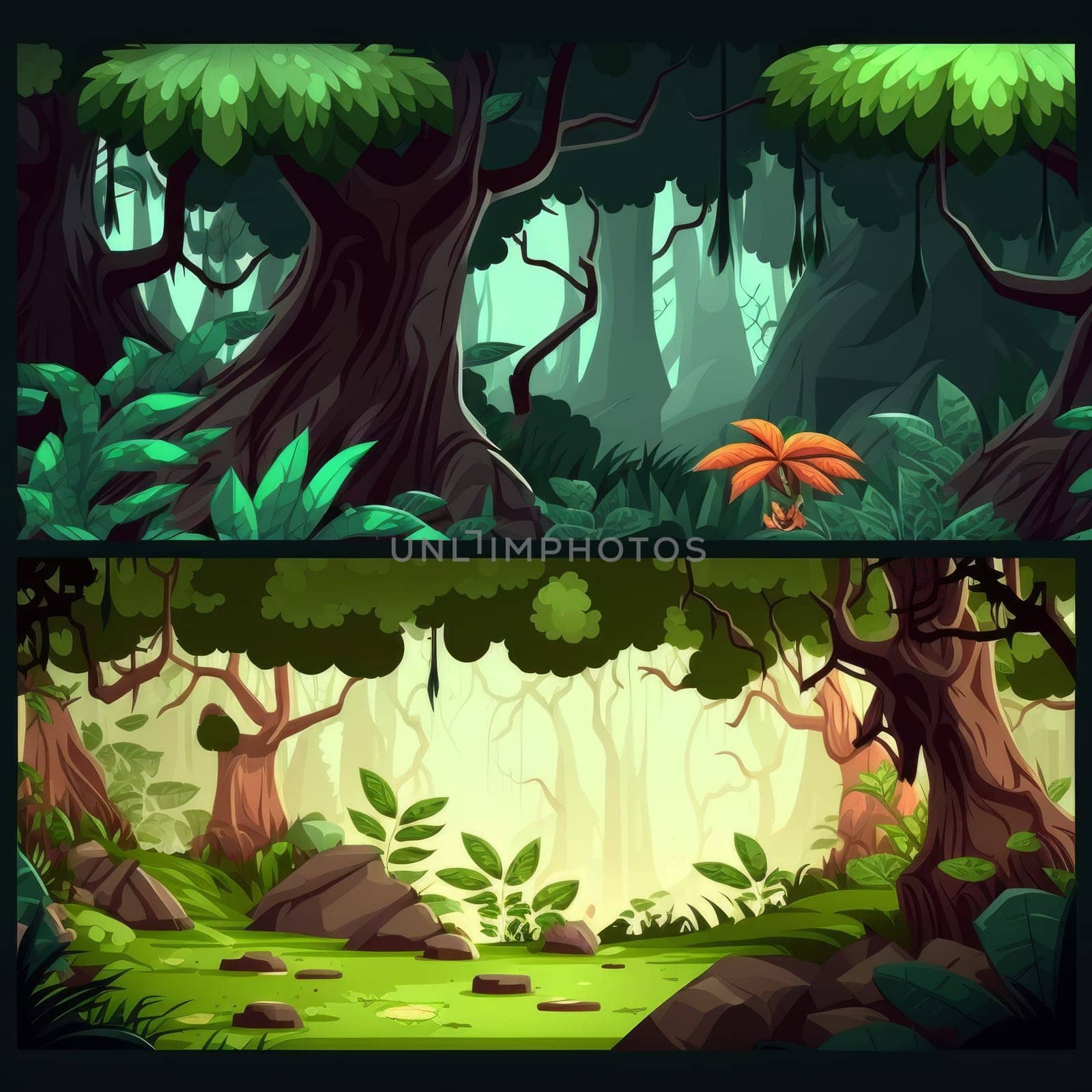 2d game platformer background set by ylivdesign