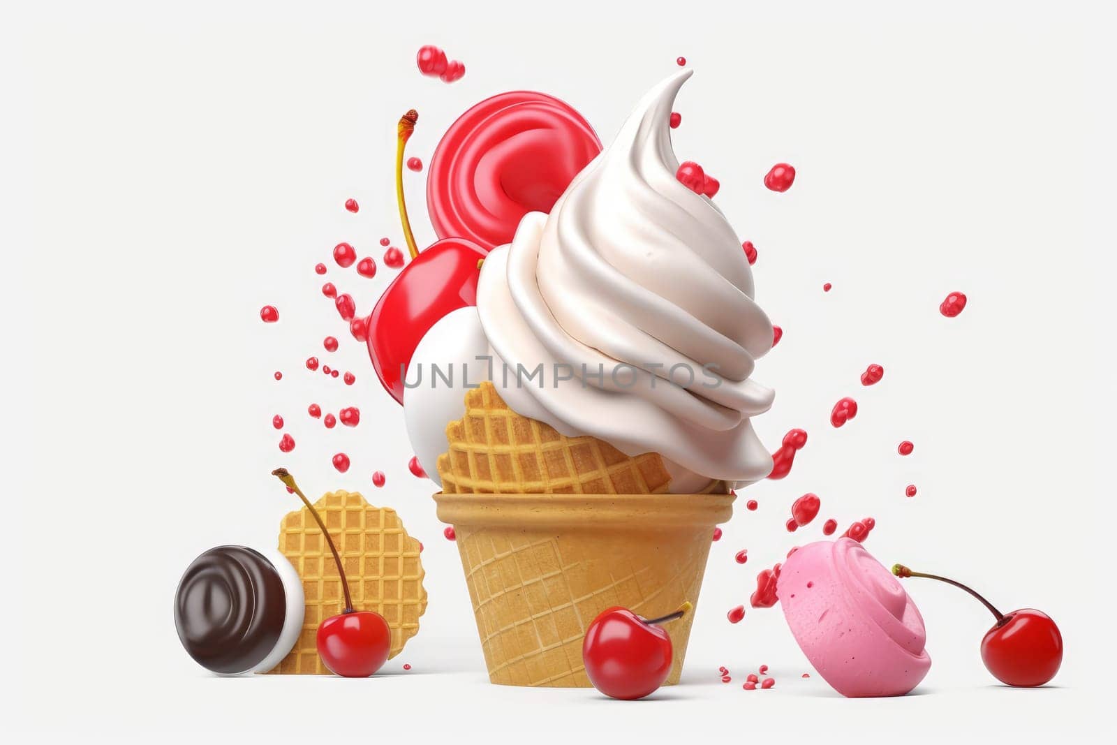 Best ice cream concept. Gelato food background. Generate Ai