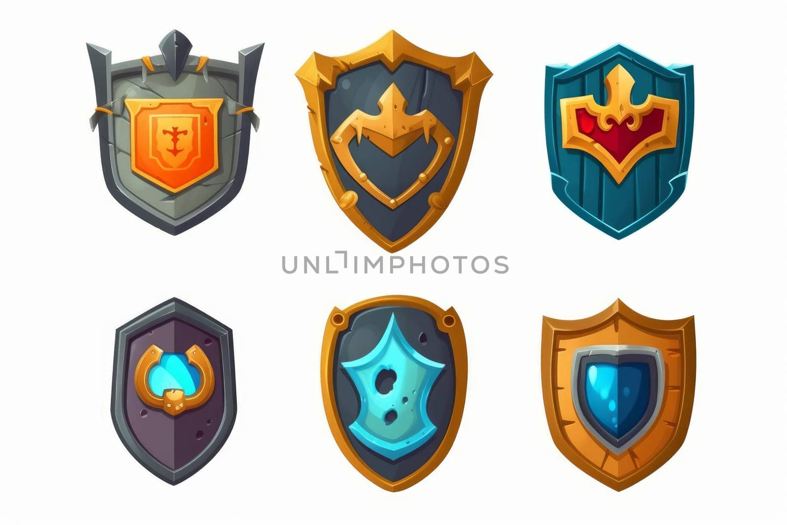 Game new shield icon set by ylivdesign