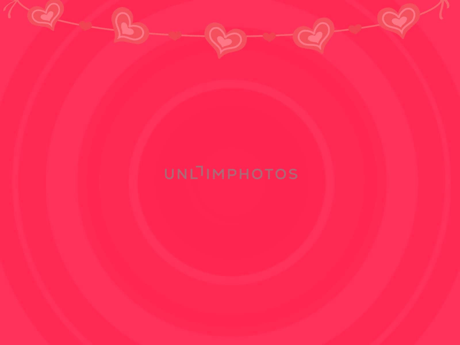 Bright Pink background with string of hearts across the top . High quality illustration