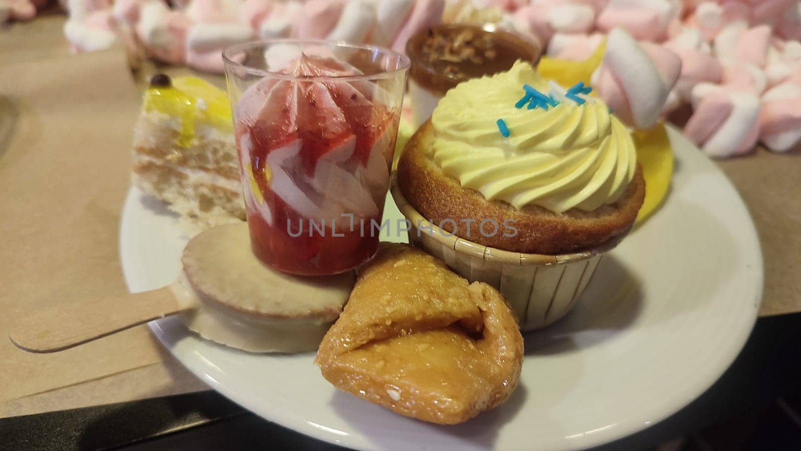 sweet cakes with cream, desserts. High quality photo