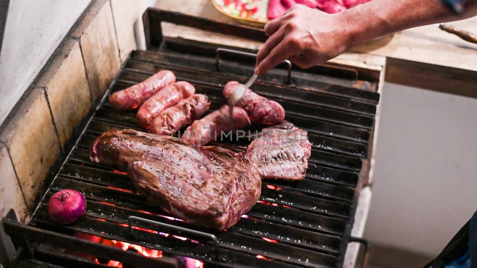 Perfect Argentinian grilled meat cooking. by Peruphotoart