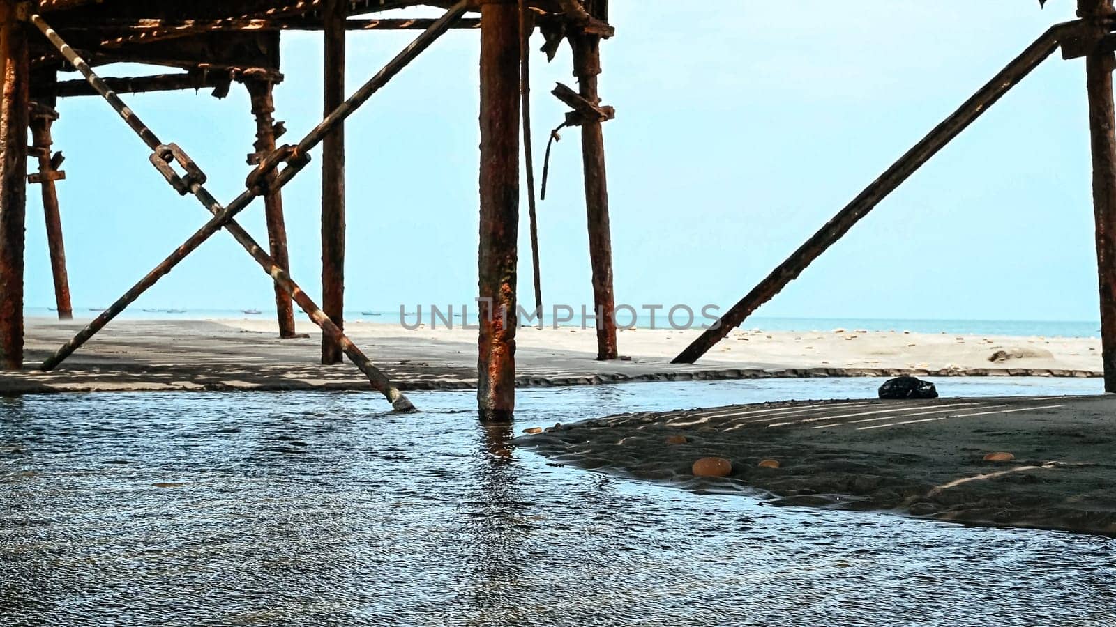 Lower part of the Pacasmayo bridge located in La Libertad - Peru. by Peruphotoart