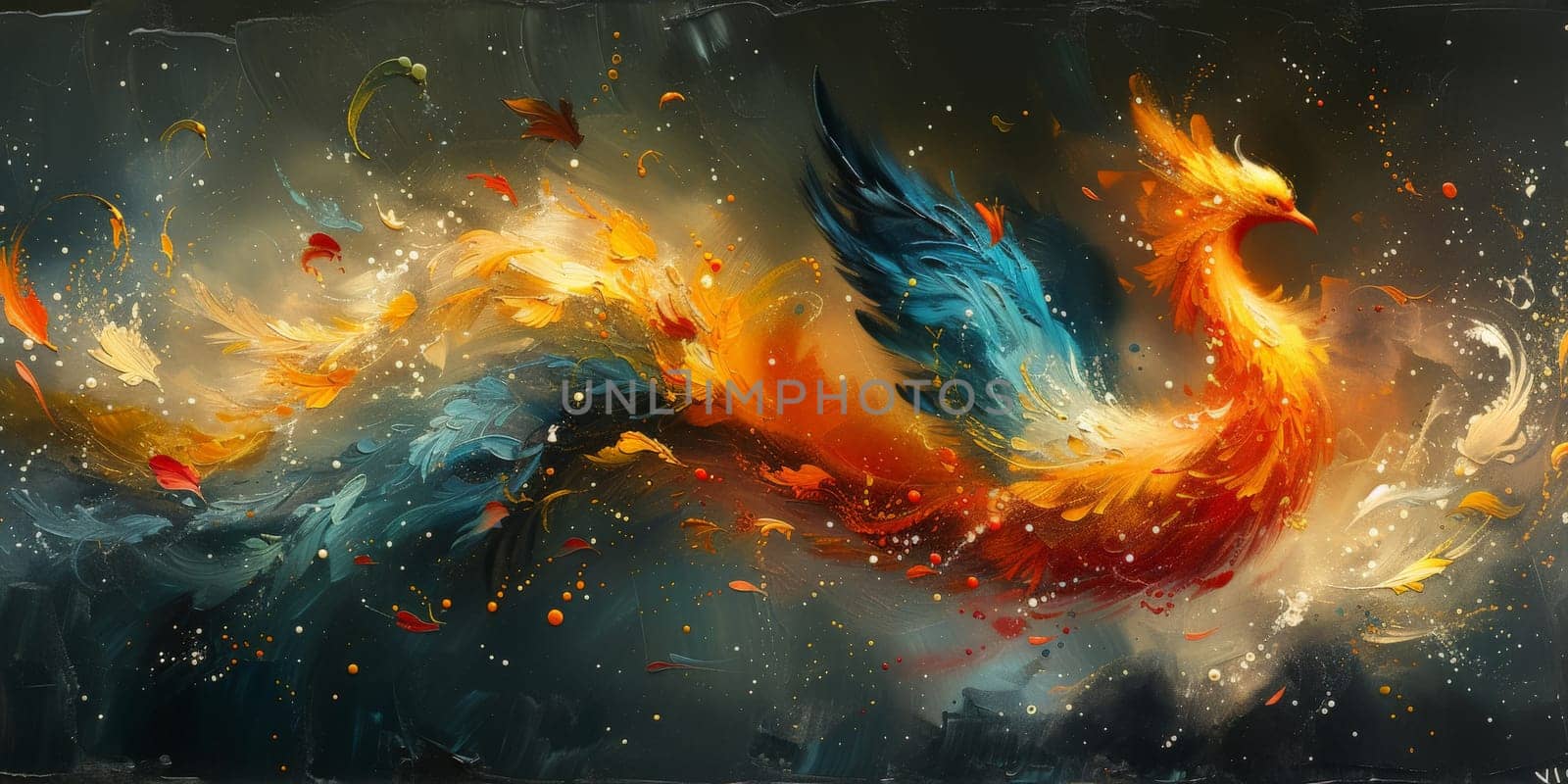 Great Chinese paint wall of Phoenix art paint. Chinese wall paper. by Benzoix