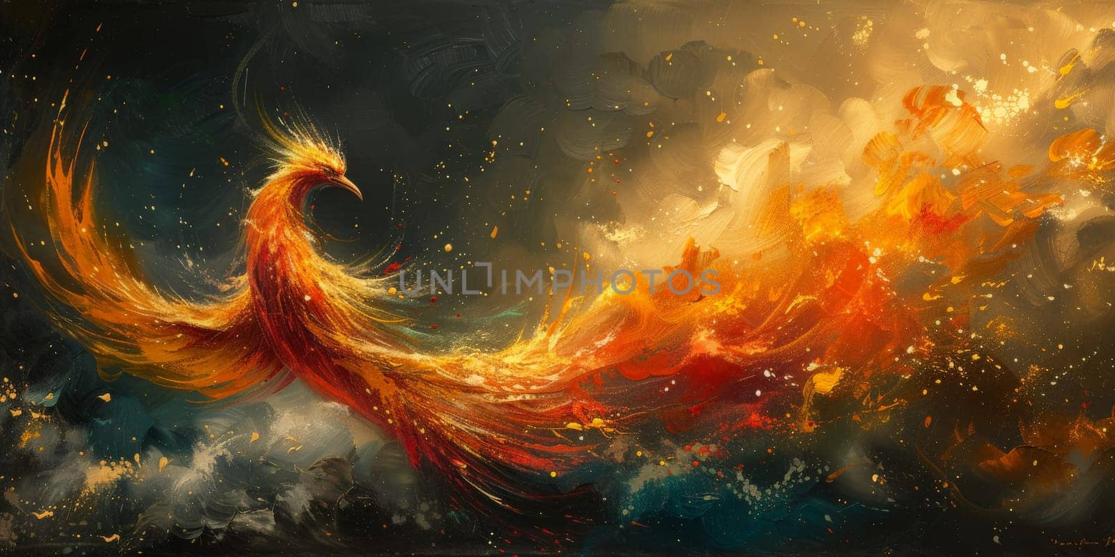 Great Chinese paint wall of Phoenix art paint. Chinese wall paper. by Benzoix