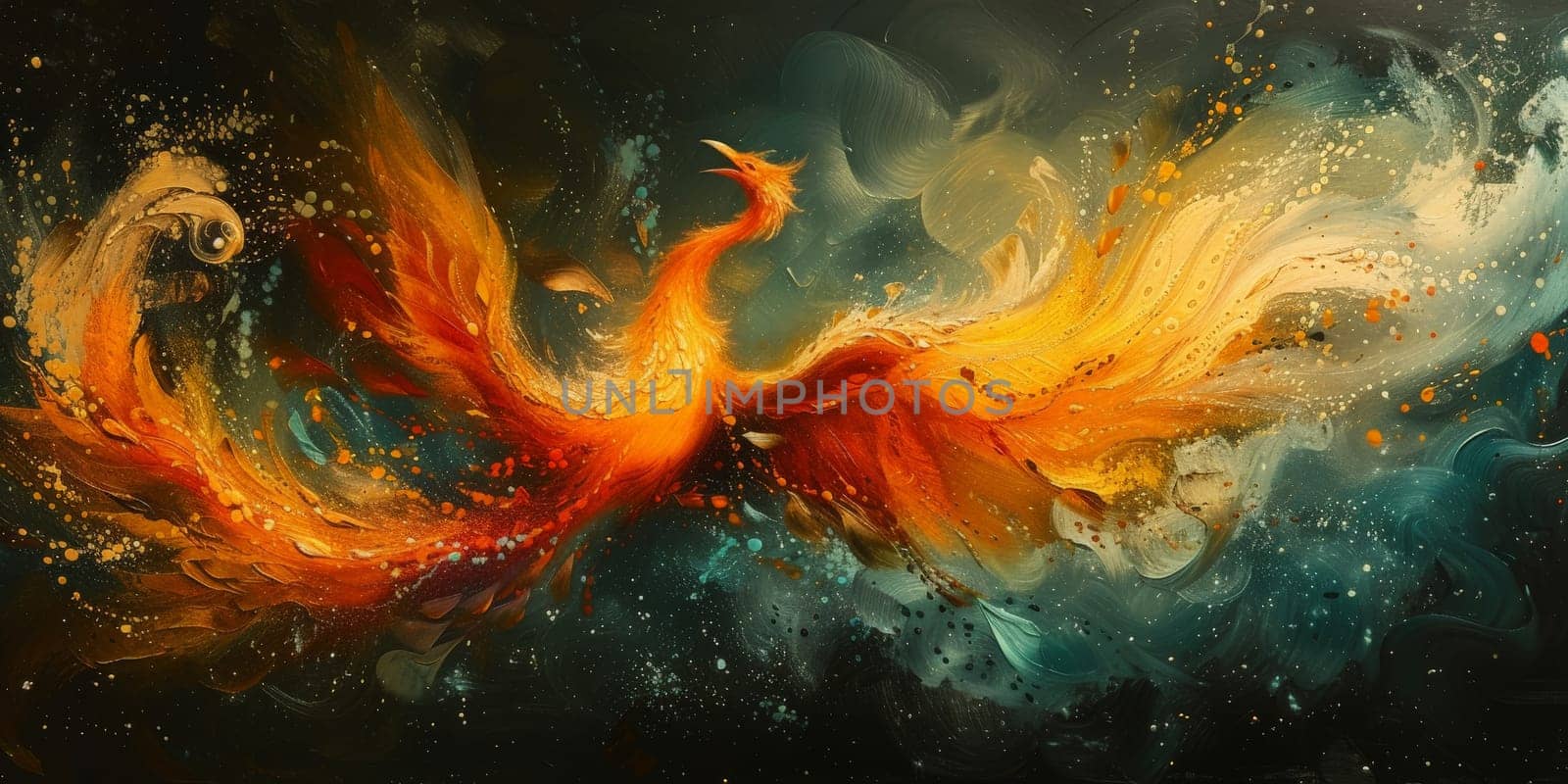 Great Chinese paint wall of Phoenix art paint. Chinese wall paper