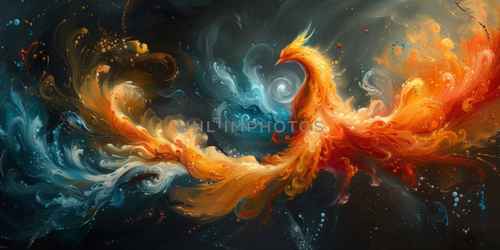 Great Chinese paint wall of Phoenix art paint. Chinese wall paper