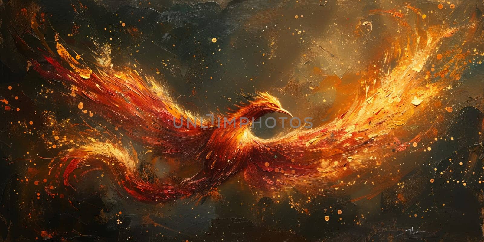 Great Chinese paint wall of Phoenix art paint. Chinese wall paper