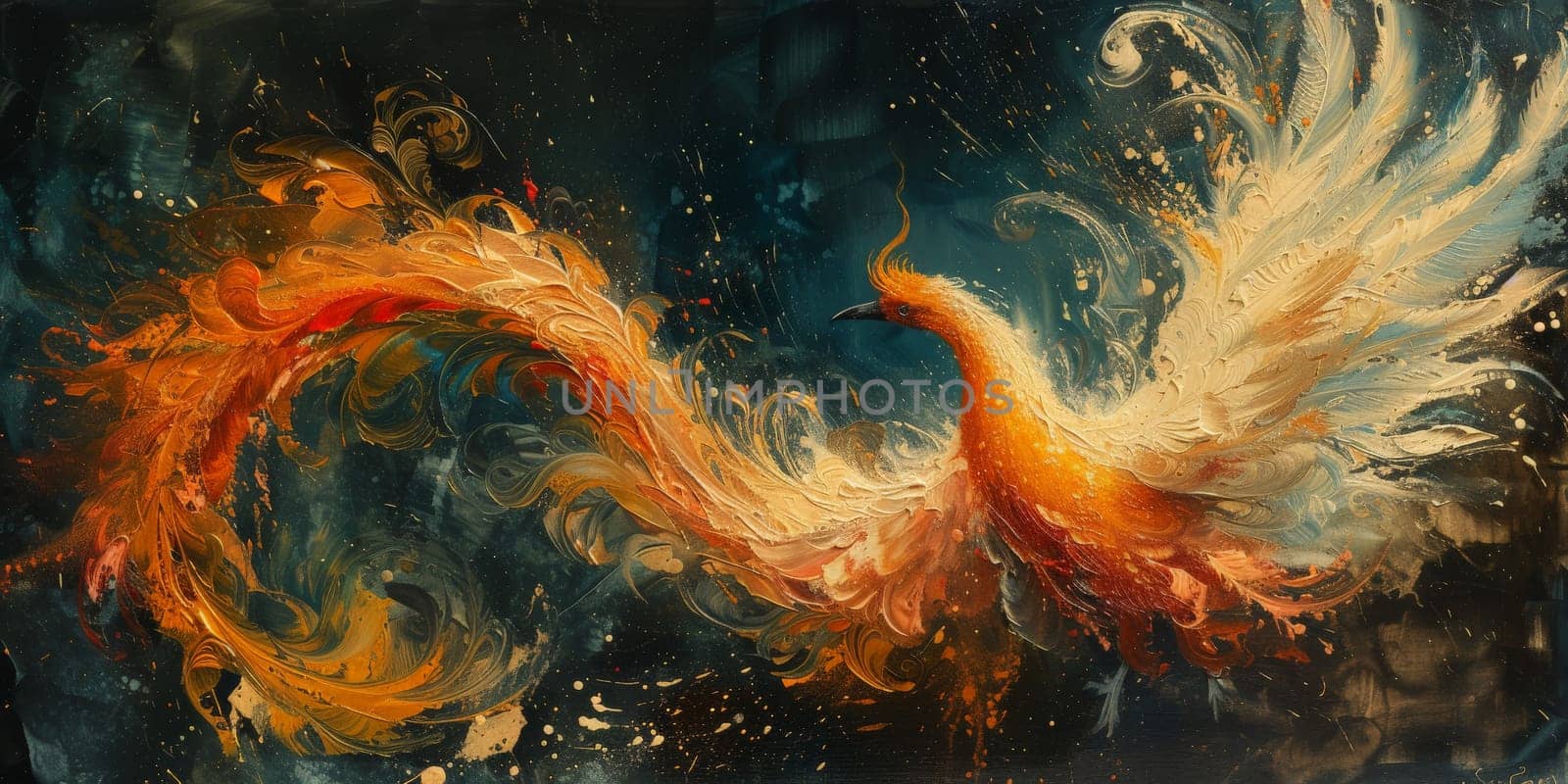 Great Chinese paint wall of Phoenix art paint. Chinese wall paper. by Benzoix