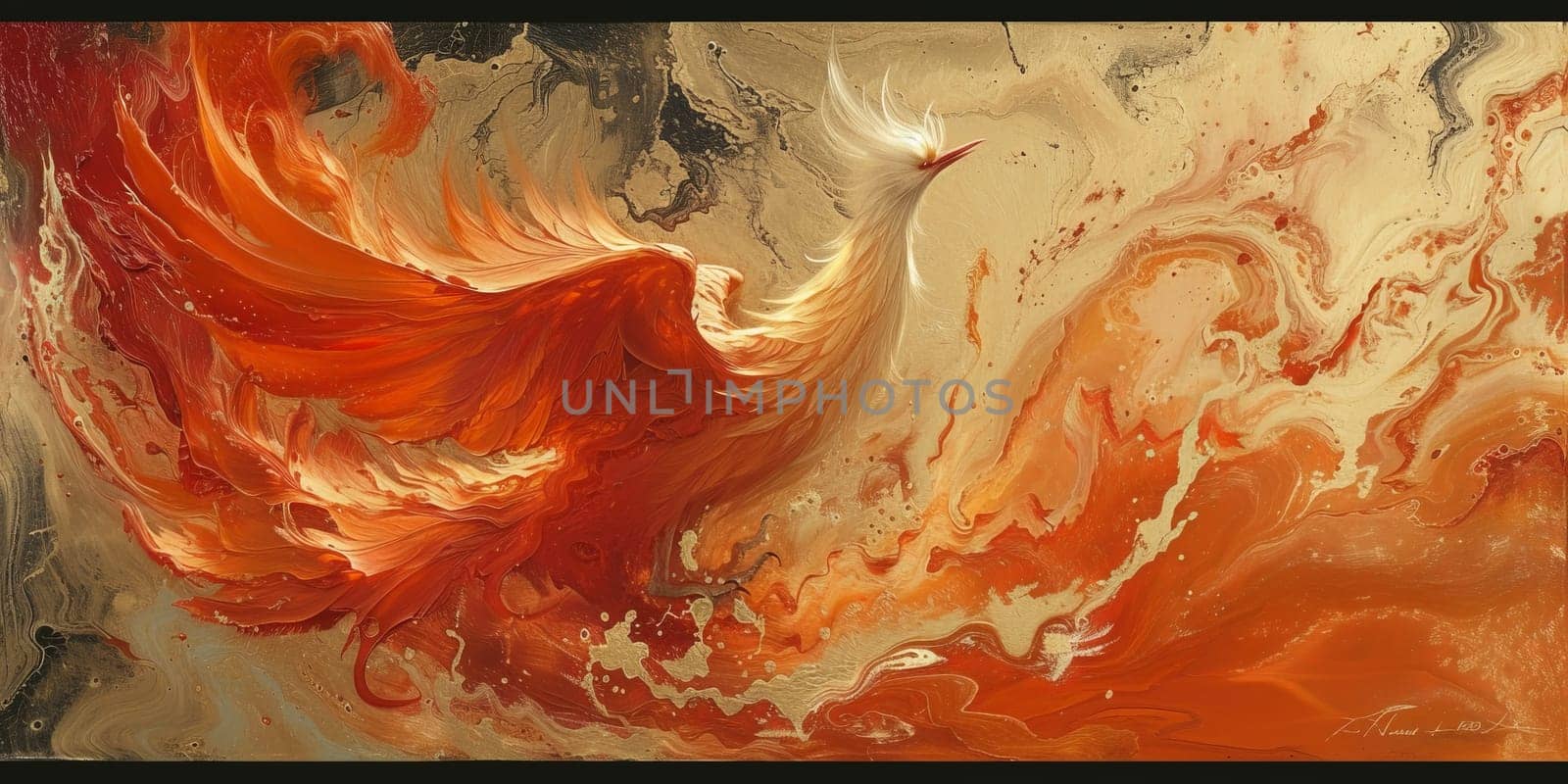 Great Chinese paint wall of Phoenix art paint. Chinese wall paper. by Benzoix