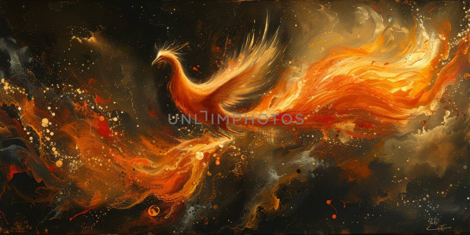 Great Chinese paint wall of Phoenix art paint. Chinese wall paper