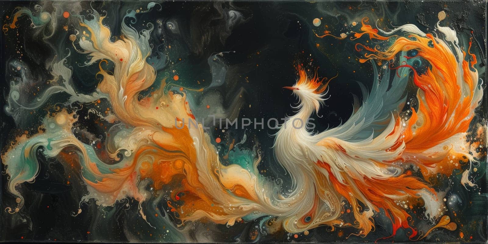 Great Chinese paint wall of Phoenix art paint. Chinese wall paper. by Benzoix