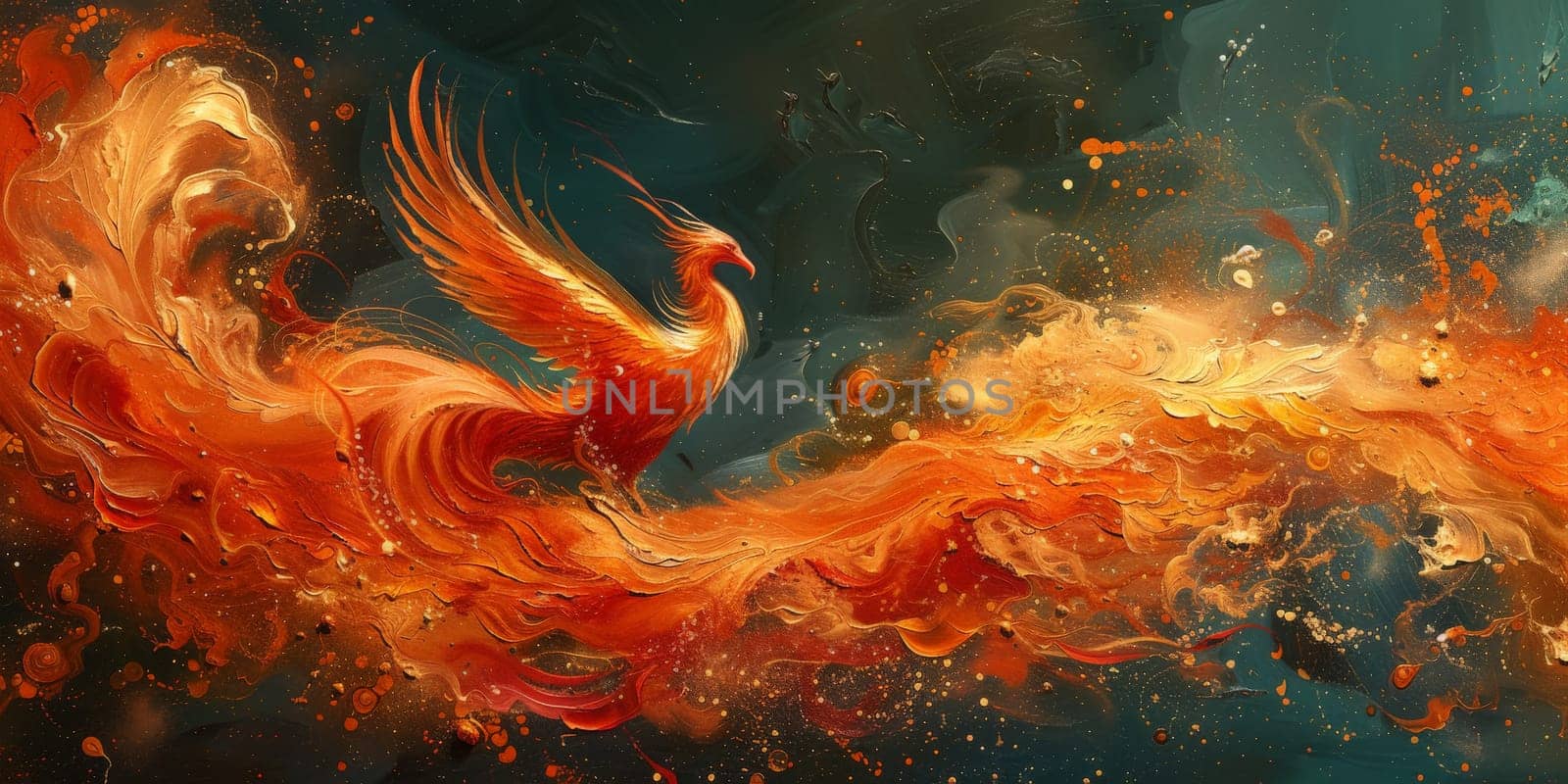 Great Chinese paint wall of Phoenix art paint. Chinese wall paper. by Benzoix