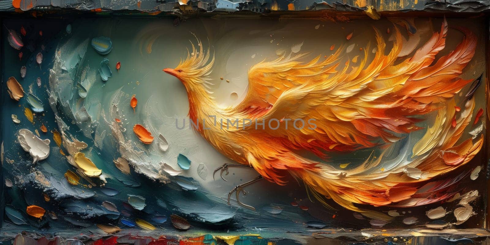 Great Chinese paint wall of Phoenix art paint. Chinese wall paper. by Benzoix