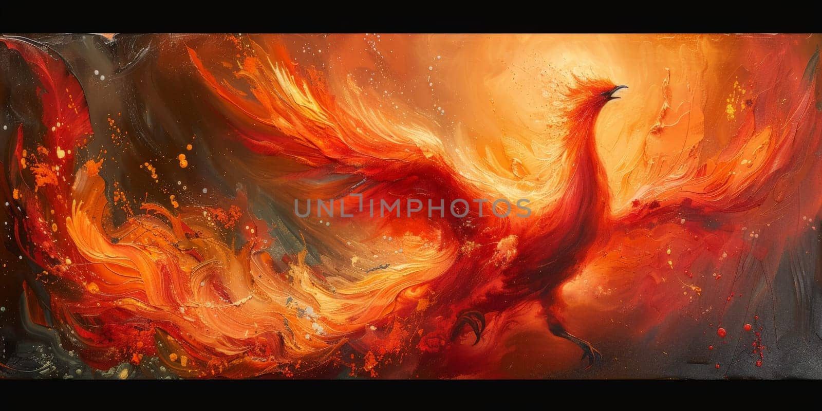 Great Chinese paint wall of Phoenix art paint. Chinese wall paper. by Benzoix