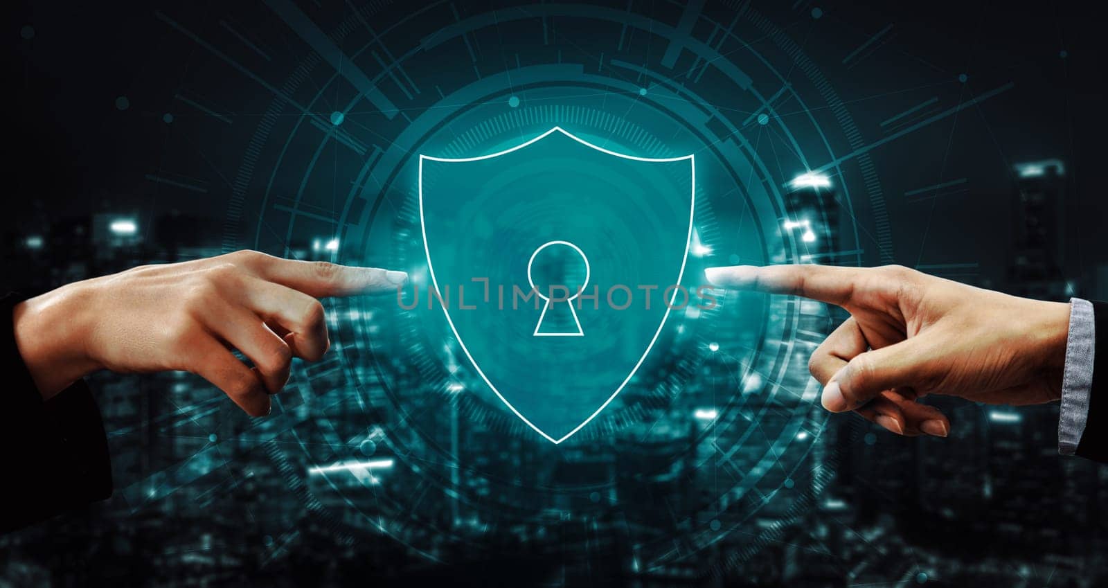 Cyber Security and Digital Data Protection Concept uds by biancoblue