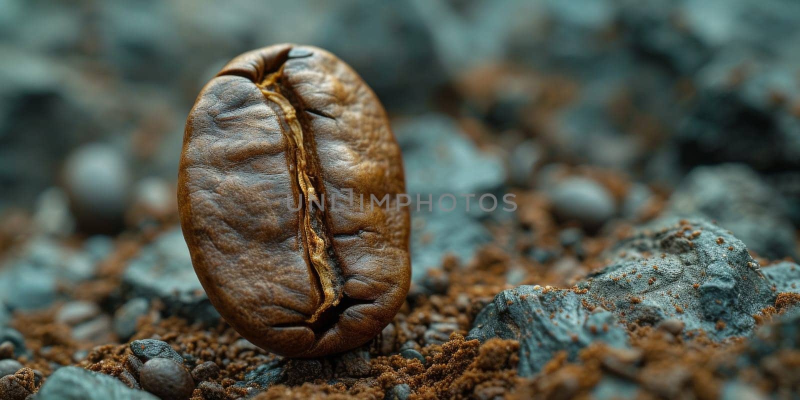 Extreme macro photography of fresh roasted coffee beans by Benzoix