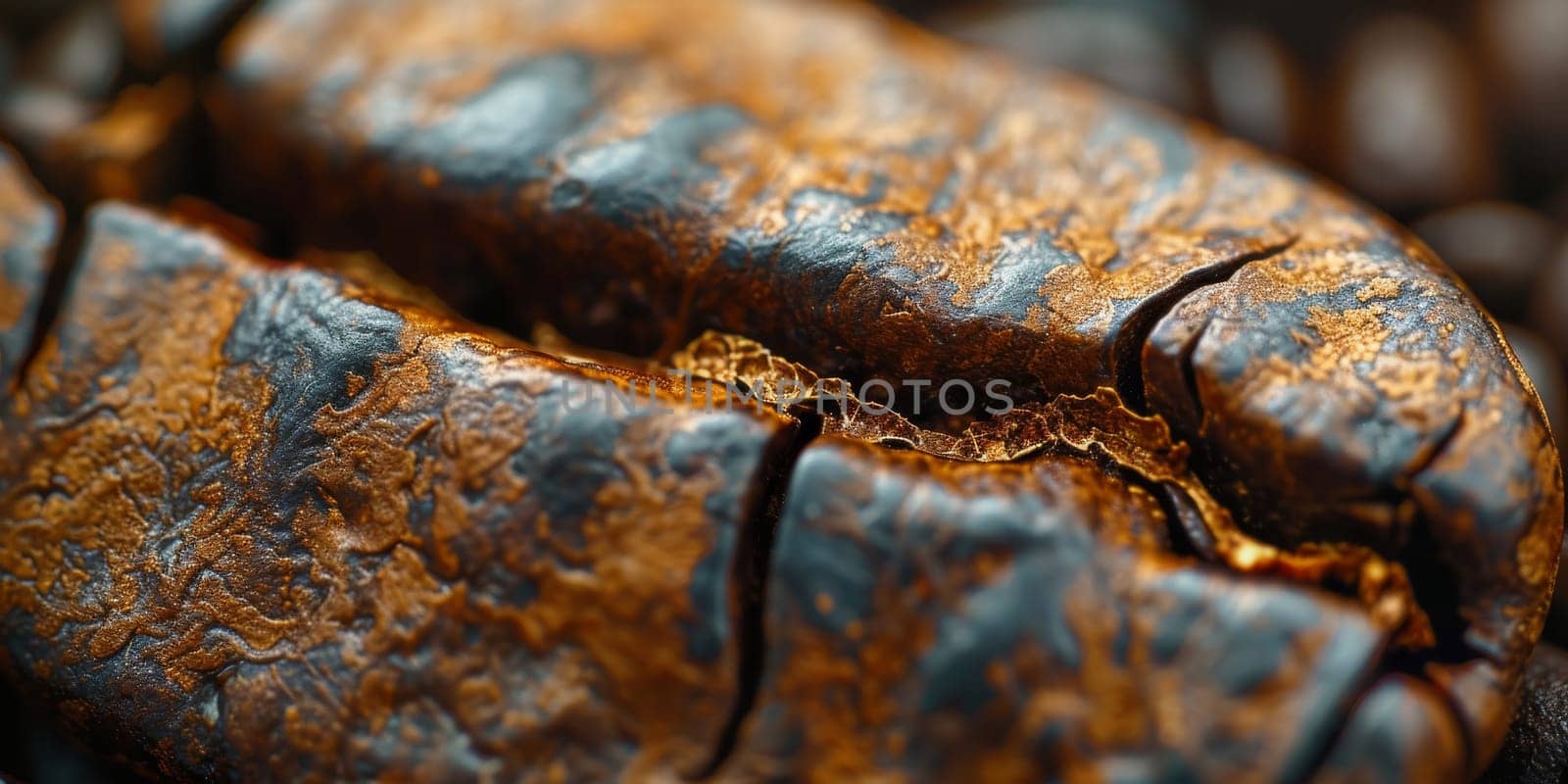 Extreme macro photography of fresh roasted coffee beans by Benzoix