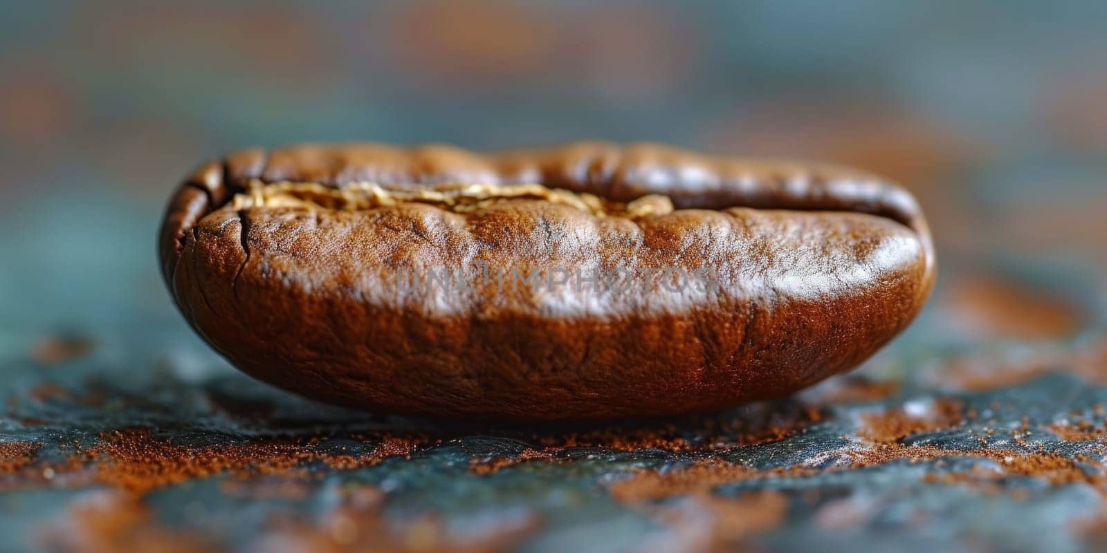 Extreme macro photography of fresh roasted coffee beans.