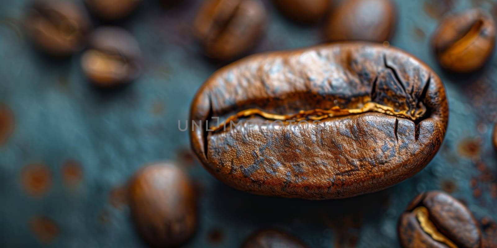 Extreme macro photography of fresh roasted coffee beans by Benzoix